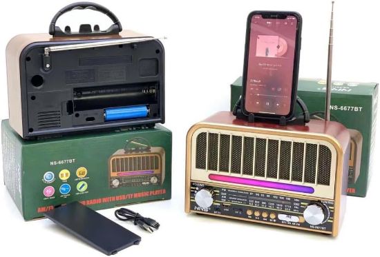 NS-6677BT Klasik Görünümlü Bluetooth Radyo resmi