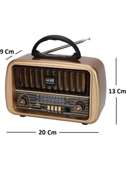 NS-8067BT Nostaljik Bluetooth Radyo (FM, USB, TF Kart Desteği) resmi