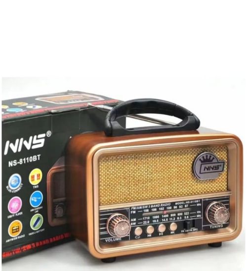 NS-8110BT Retro Bluetooth Radyo – FM / USB / TF Kart Destekli resmi