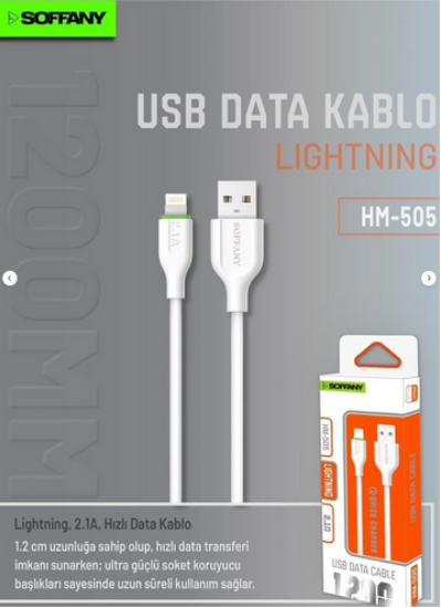 Soffany UC-310 Type-C to Lightning Hızlı Şarj Kablosu — HM-505 resmi