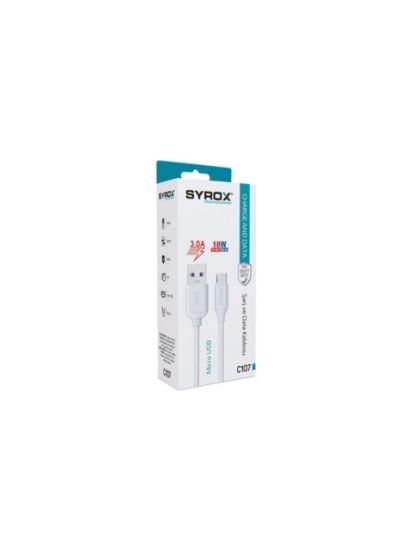 Syrox C107 Mikro-USB Kablosu — 3A / 18W Hızlı Şarj & Data resmi