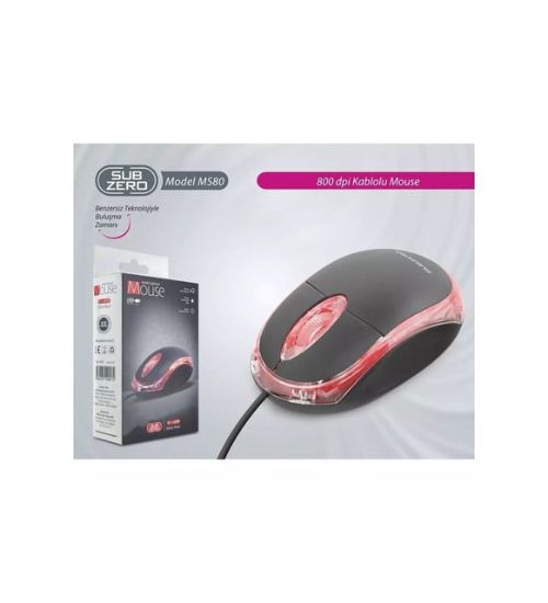 Subzero MS80 — 800 DPI Kablolu Optik Mouse resmi